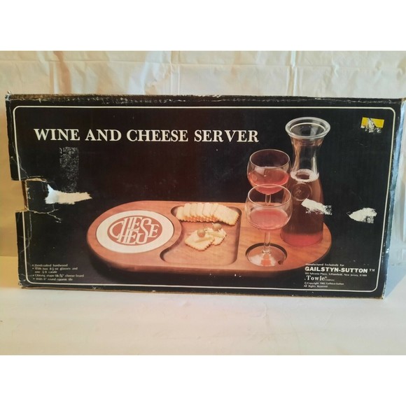 VINTAGE MID CENTURY GAILSTYN SUTTON WOOD CHARCUTERIE BOARD CHEESE WINE SERVER - Picture 1 of 6